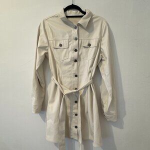 Jacquie Faux Leather Beige Jacket, M